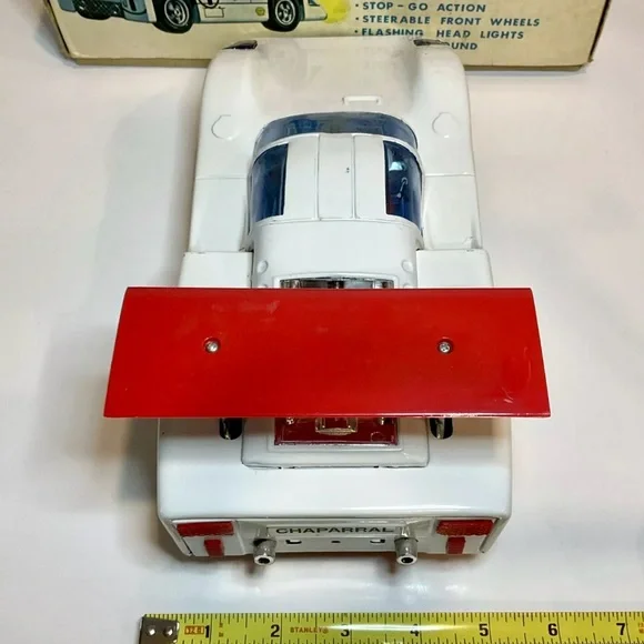 Vintage Alps Fully Working, Tin, Chaparral 2F Battery Operated Race Car With Box
